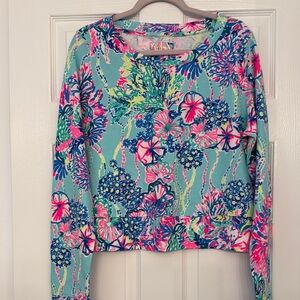 Lilly Pulitzer Floral Print Blouse - Blue, Pink, Green